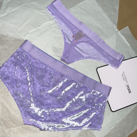 2pcs UNISEX Victoria’s Secret/PINK VELVET Boyshort & Thong Underwear - Picture 11 of 15